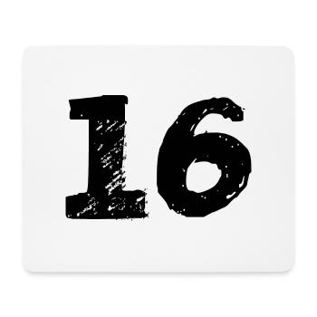 16 Zahl Trikot - Mousepad (Querformat) - Weiß - Vorne