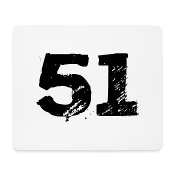 51 Zahl Trikot - Mousepad (Querformat) - Weiß - Vorne