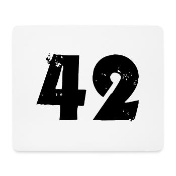 42 Zahl - Mousepad (Querformat) - Weiß - Vorne