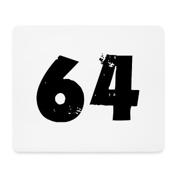 64 Zahl - Mousepad (Querformat) - Weiß - Vorne