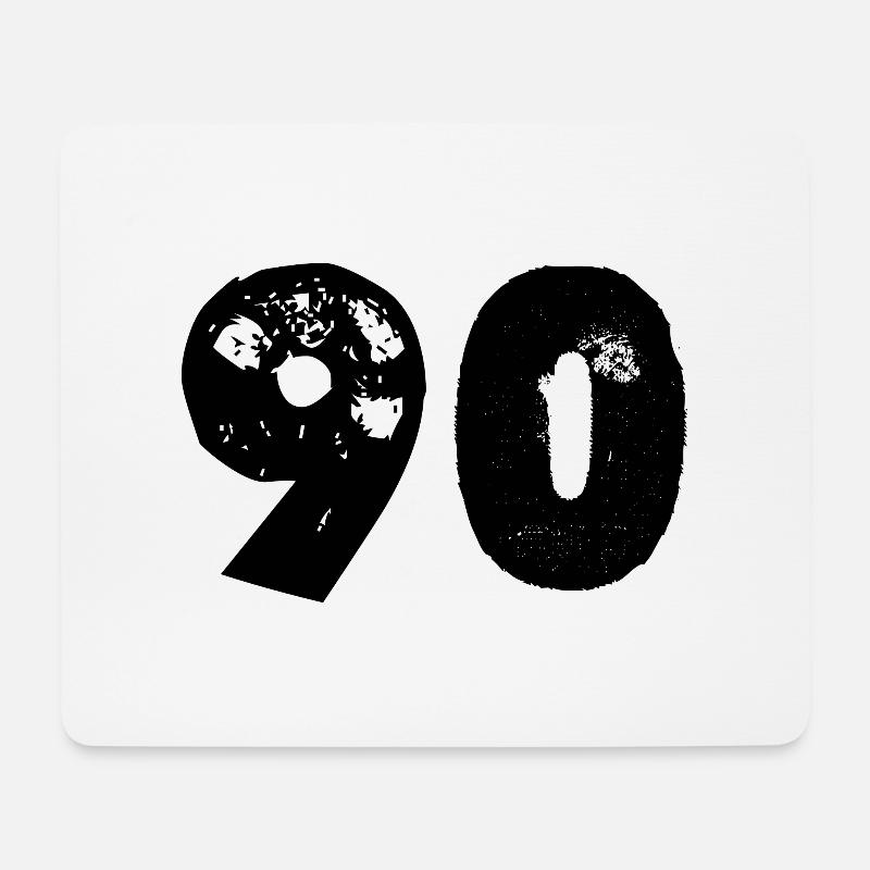 90 Zahl - Mousepad (Querformat) - Weiß