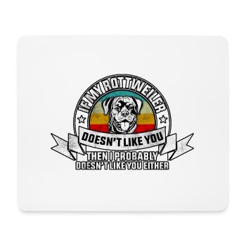 Si mon rottweiler drôle de dicton - Tapis de souris (format paysage) - blanc - Devant