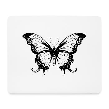 Schmetterling Silhouette Falter Boho - Mousepad (Querformat) - Weiß - Vorne