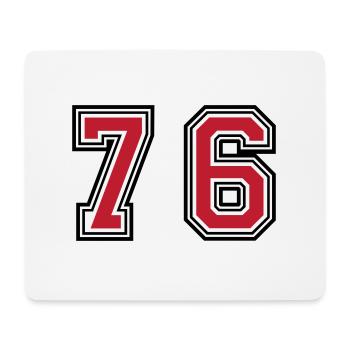 76 Number Symbol - Mouse Pad (horizontal) - white - Front