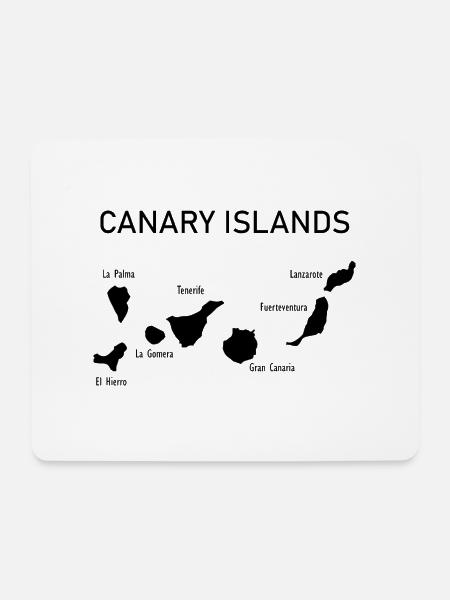 Canary islands Map Kanarische Inseln Karte - Mousepad (Querformat) - Weiß