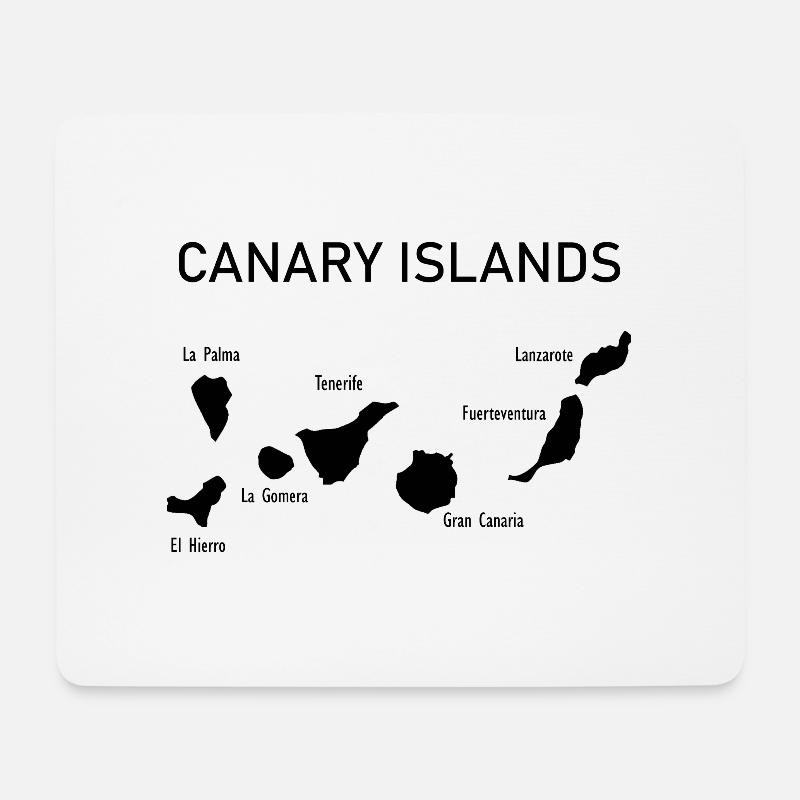 Canary islands Map Kanarische Inseln Karte - Mousepad (Querformat) - Weiß