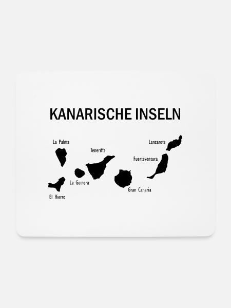 Canary islands Map Kanarische Inseln Karte - Mousepad (Querformat) - Weiß