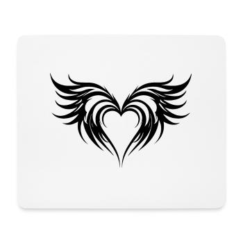 Coeur, Ailes, Ange, Amour - Tapis de souris (format paysage) - blanc - Devant