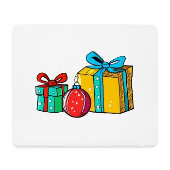 Weihnachtsgeschenkkugeln und -boxen - Mousepad (Querformat) - Weiß - Vorne