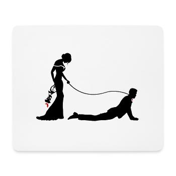 Hochzeit Brautpaar Leine - Mousepad (Querformat) - Weiß - Vorne