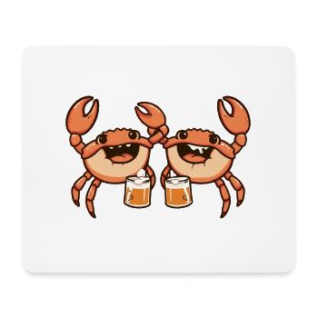 Cancer Crabe Bière Fête Drôle - Tapis de souris (format paysage) - blanc - Devant