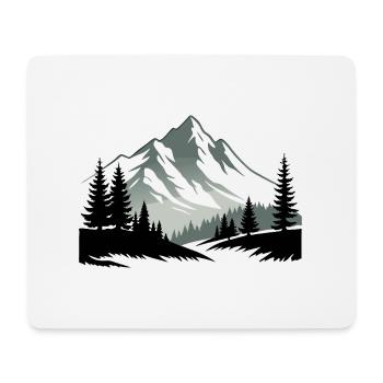 The Alps Mountains in Forest Nature - Mouse Pad (horizontal) - white - Front