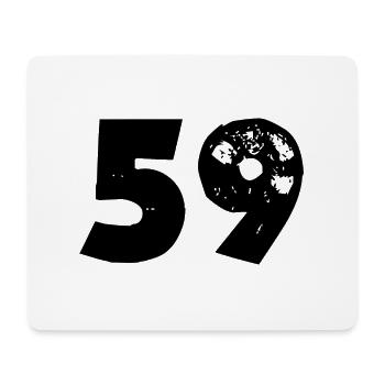 59 Zahl - Mousepad (Querformat) - Weiß - Vorne