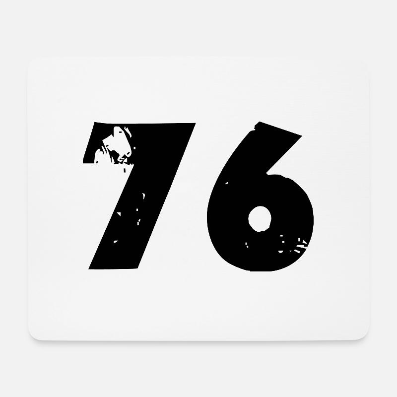 76 Zahl - Mousepad (Querformat) - Weiß