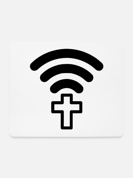 Verbinde dich Jesus Gott Kirche Pilger Wallfahrt - Mousepad (Querformat) - Weiß