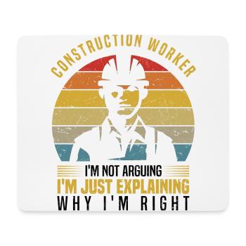 Construction worker - Mouse Pad (horizontal) - white - Front
