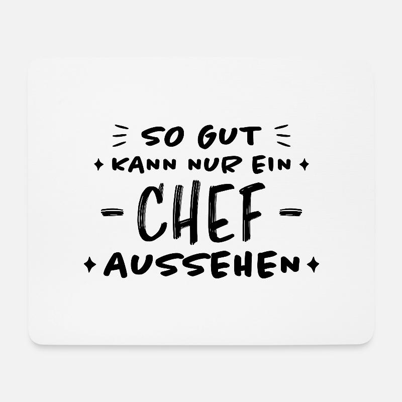 Chef Lustiger Spruch Arbeit Beruf Chef Geschenk - Mousepad (Querformat) - Weiß