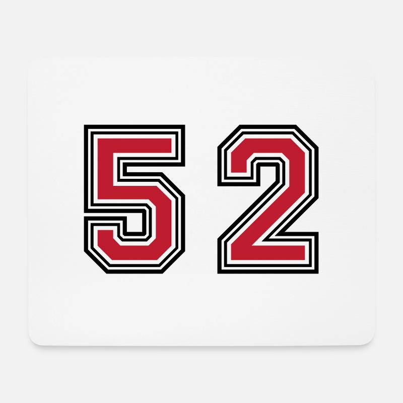 52 Zahl Symbol - Mousepad (Querformat) - Weiß