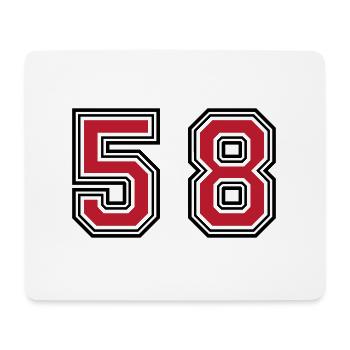 58 Zahl Symbol - Mousepad (Querformat) - Weiß - Vorne