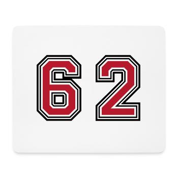 62 Number Symbol - Mouse Pad (horizontal) - white - Front