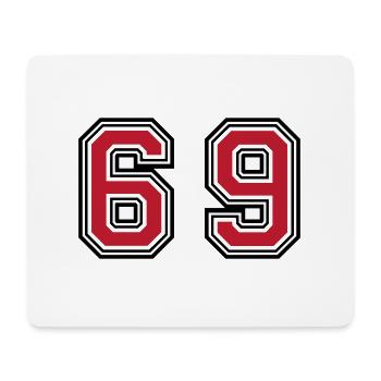 69 Zahl Symbol - Mousepad (Querformat) - Weiß - Vorne