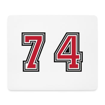 74 Number Symbol - Mouse Pad (horizontal) - white - Front