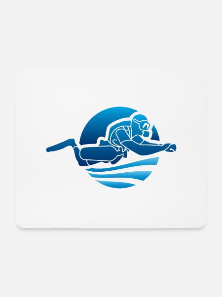 Sidemount-Forum Logo blau - Mousepad (Querformat) - Weiß