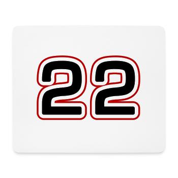 22 symbole de nombre - Tapis de souris (format paysage) - blanc - Devant