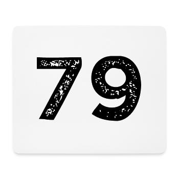 79 Zahl Trikot - Mousepad (Querformat) - Weiß - Vorne