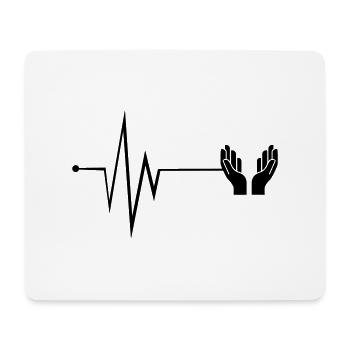 Hände Puls - Mousepad (Querformat) - Weiß - Vorne
