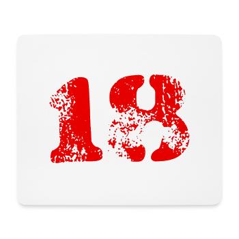 18 Zahl Symbol - Mousepad (Querformat) - Weiß - Vorne