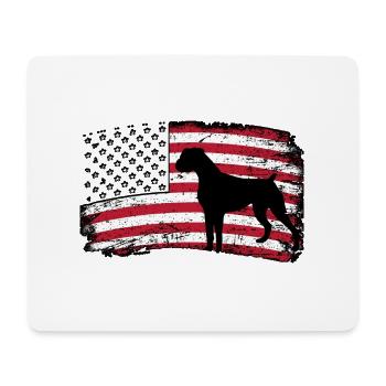 Boxer États-Unis - Tapis de souris (format paysage) - blanc - Devant