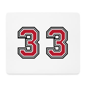 33 Zahl symbol - Mousepad (Querformat) - Weiß - Vorne