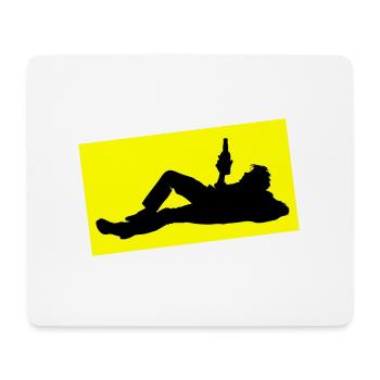 Boire de la bière Silhouette - Tapis de souris (format paysage) - blanc - Devant