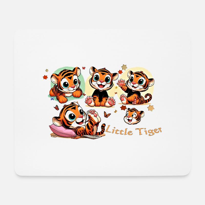 Kleines Tigerchen Spielwelt - Mousepad (Querformat) - Weiß