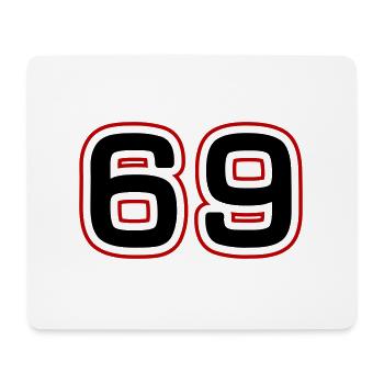 69 Zahl Symbol - Mousepad (Querformat) - Weiß - Vorne