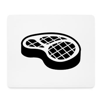 Symbole du steak de viande - Tapis de souris (format paysage) - blanc - Devant
