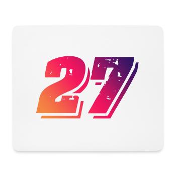 27 Zahl Symbol - Mousepad (Querformat) - Weiß - Vorne