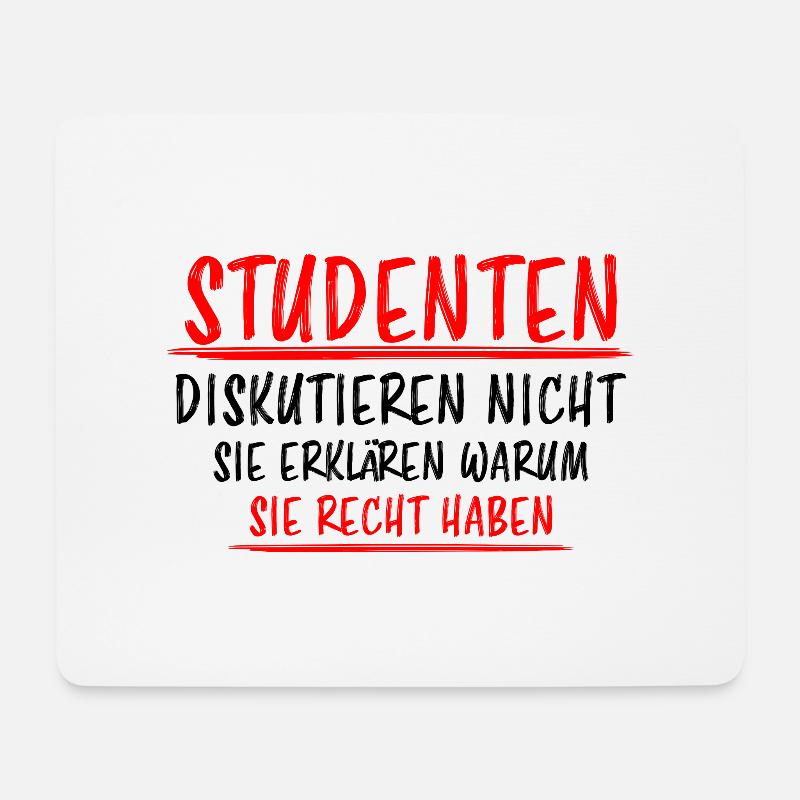 Student Lustiger Spruch Uni Universität Geschenk - Mousepad (Querformat) - Weiß