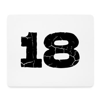18 Zahl Trikot - Mousepad (Querformat) - Weiß - Vorne