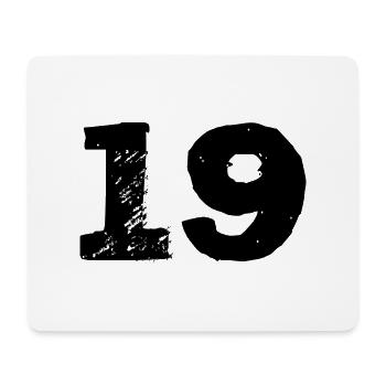 19 Zahl Trikot - Mousepad (Querformat) - Weiß - Vorne