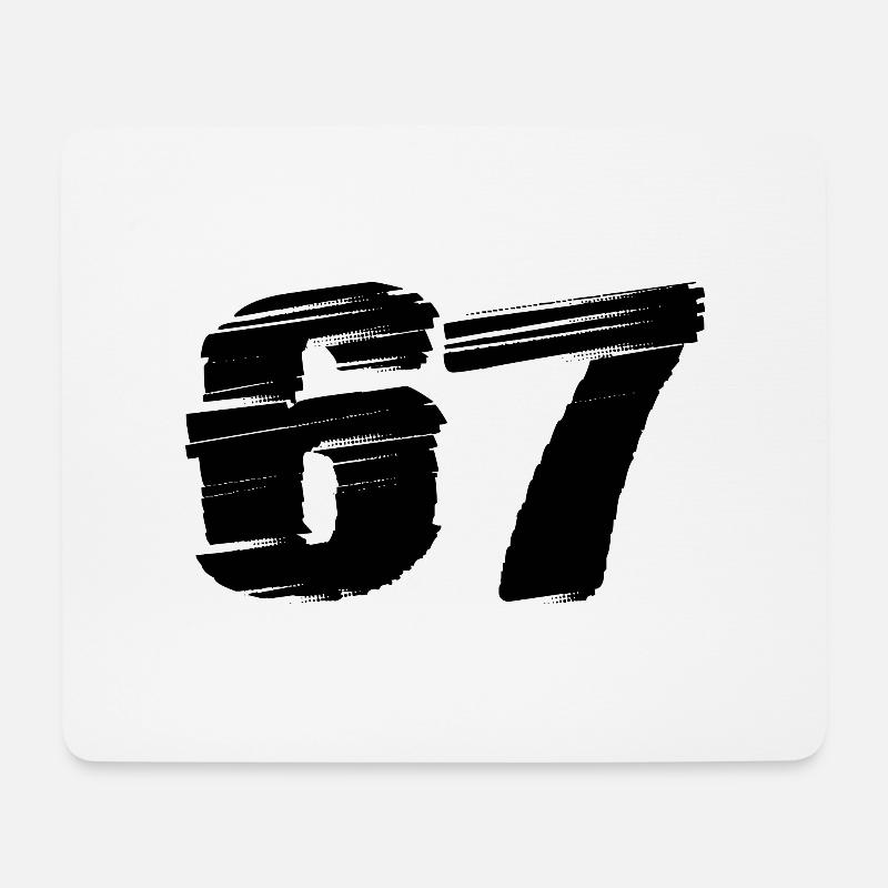 67 Zahl Trikot - Mousepad (Querformat) - Weiß