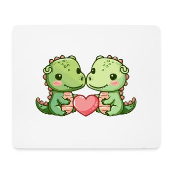 Alligator Couple Love Couple In Love - Mouse Pad (horizontal) - white - Front