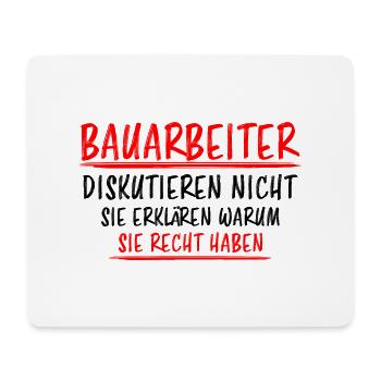 Bauarbeiter Lustiger Spruch Baustelle Job Geschenk - Mousepad (Querformat) - Weiß - Vorne