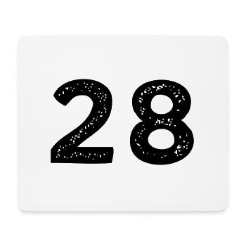 28 Zahl Trikot - Mousepad (Querformat) - Weiß - Vorne