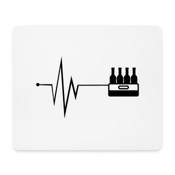 Bierflasche Kiste puls - Mousepad (Querformat) - Weiß - Vorne