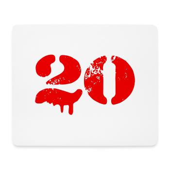 Symbole numérique 20 - Tapis de souris (format paysage) - blanc - Devant