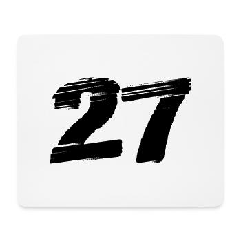 27 Zahl Trikot - Mousepad (Querformat) - Weiß - Vorne