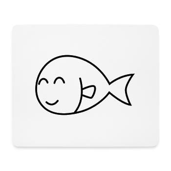 Goldfisch Comic Tier - Mousepad (Querformat) - Weiß - Vorne