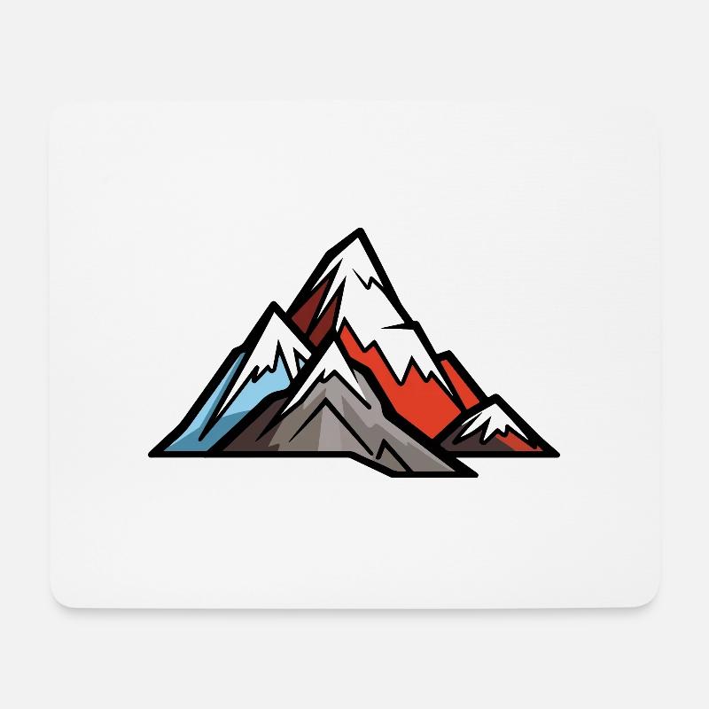 Berge Bergsteiger Symbol - Mousepad (Querformat) - Weiß